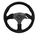 NRG RST-023MB-S - Reinforced Steering Wheel (350mm / 2.5in. Deep) Blk Suede Comfort Grip w/5mm Matte Blk Spokes