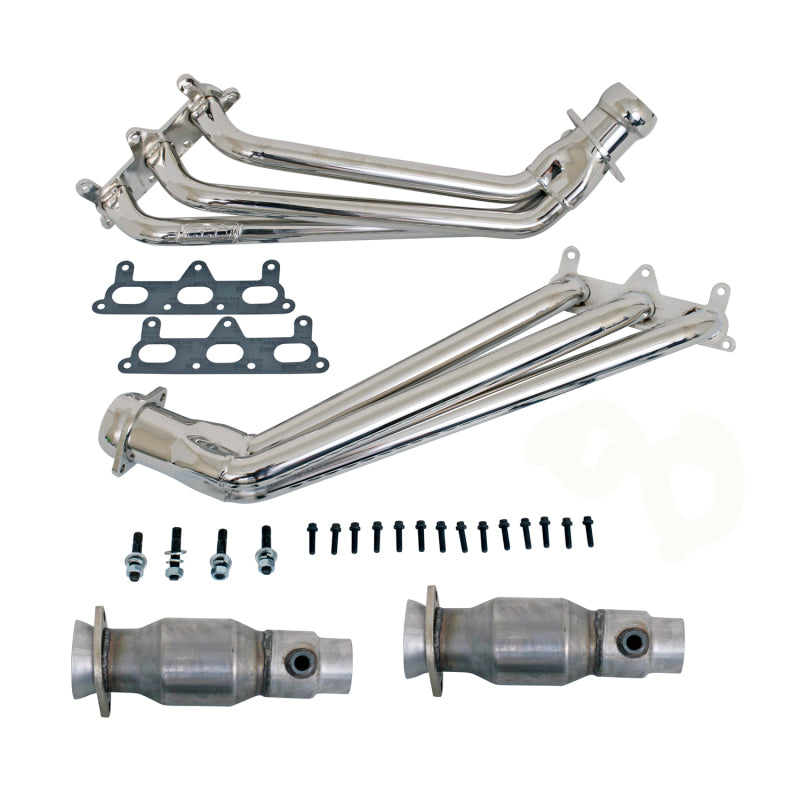 BBK 4041 FITS 10-11 Camaro V6 Long Tube Exhaust Headers With Converters1-5/8 Chrome