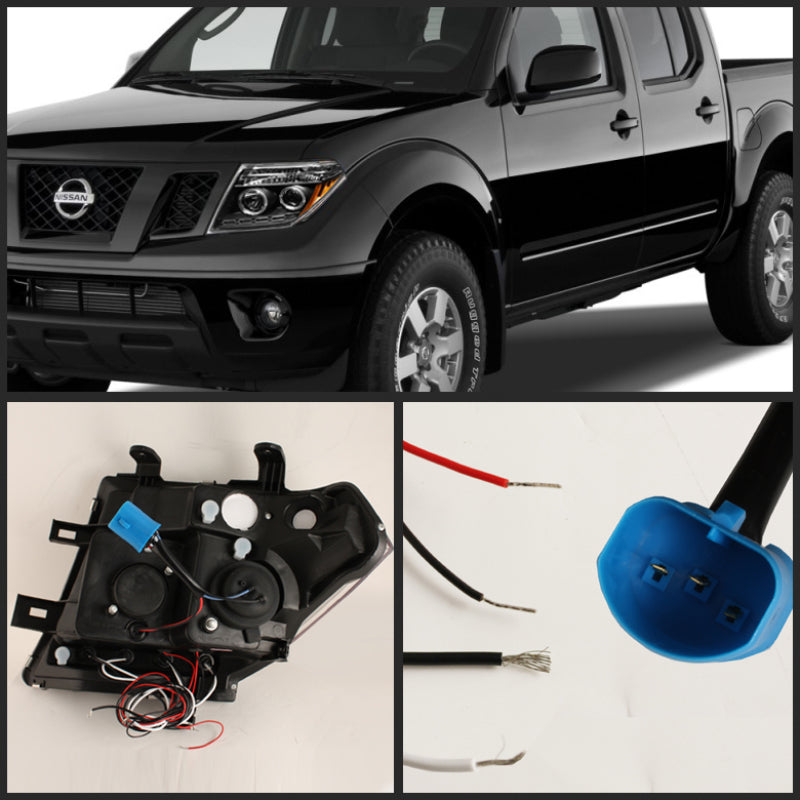 SPYDER 5011527 - Spyder Nissan Frontier 05-08 Projector Headlights LED Halo LED Blk PRO-YD-NF05-HL-BK