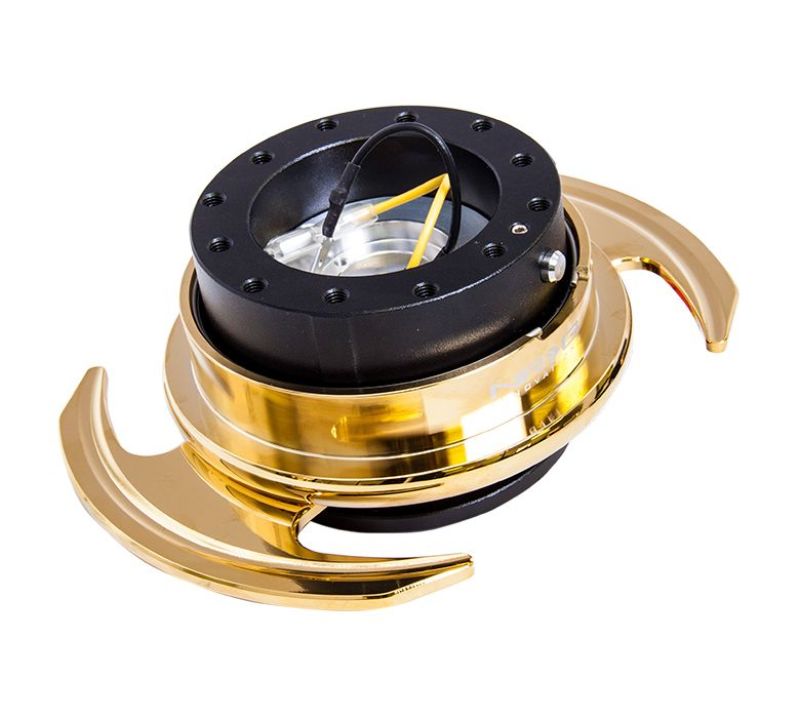 NRG SRK-650BK-C/GD - Quick Release Kit Gen 3.0 Black Body / Chrome Gold Ring w/Handles