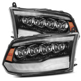 AlphaRex 880590 - 09-18 Dodge Ram 1500HD NOVA LED Projector Headlights Plank Style Design Gloss Black w/DRL