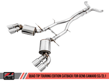 Load image into Gallery viewer, AWE Tuning 3020-42068 FITS 16-19 Chevy Camaro SS Non-Res Cat-Back Exhaust -Touring Edition (Quad Chrome Silver Tips)