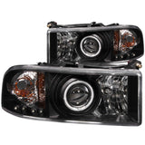 ANZO 111065 FITS: 1994-2001 Dodge Ram Projector Headlights w/ Halo Black