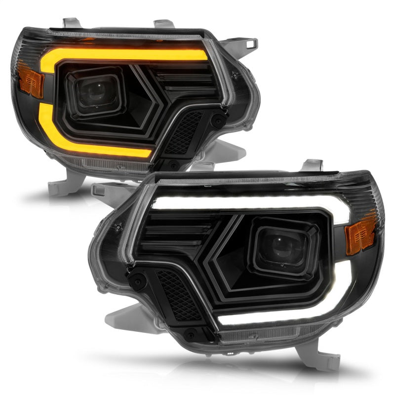 ANZO 111556 FITS 12-15 Toyota Tacoma Projector Headlightsw/ Light Bar Switchback Black Housing