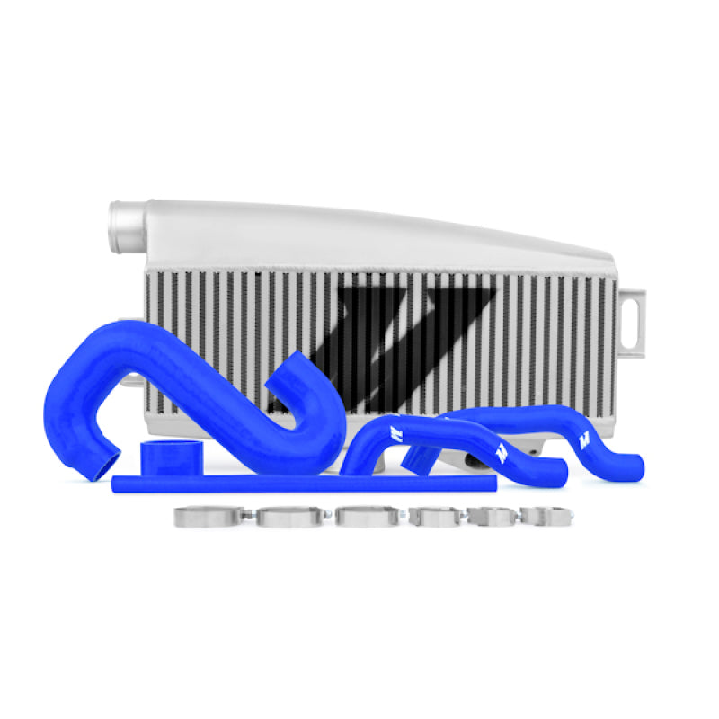 Mishimoto MMTMIC-WRX-01SLBL - Subaru 02-07 WRX/04-07 STi Top-Mount Intercooler KitPowder Coated Silver & Blue Hoses