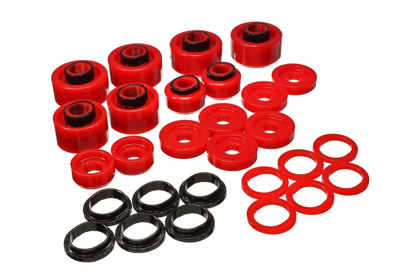 Energy Suspension 4.4120R FITS 4.4120R FITS 99-07 Ford F-250/F-350 SD 2/4WD Crew Cab Body Mount SetRed