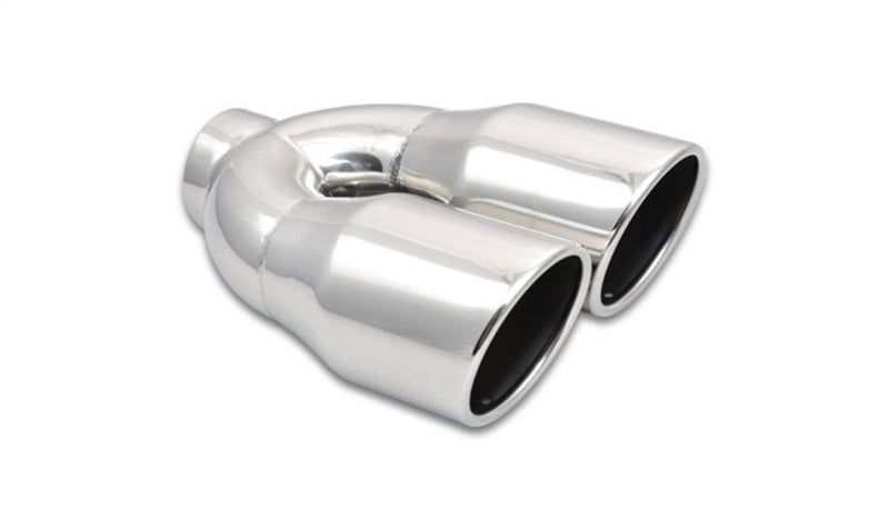 Vibrant 1326 FITS 2.5in ID Dual 3.5in OD Round SS Exhaust Tip (Single Wall Angle Cut)