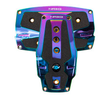 Load image into Gallery viewer, NRG Aluminum Sport Pedal A/T - Neochrome w/Black Rubber Inserts - free shipping - Fastmodz