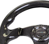 NRG ST-009CF/BK - Carbon Fiber Steering Wheel (320mm) Flat Bottom w/Shiny Black Carbon