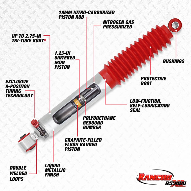 Rancho RS999190 - 92-94 Chevrolet Blazer / Full Size Rear RS9000XL Shock