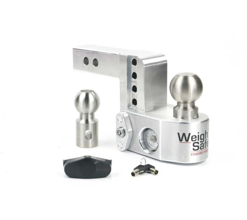 Weigh Safe WS4-2 FITS 4in Drop Hitch w/Built-In Scale & 2in Shank (10K/12.5K GTWR) - Aluminum