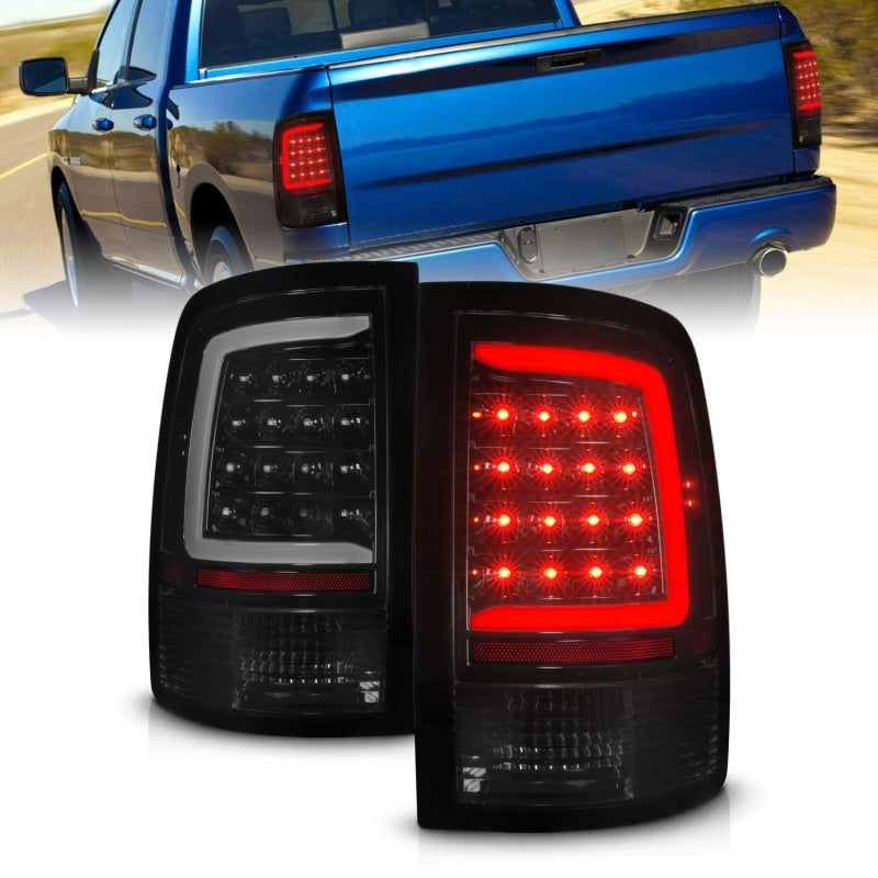 ANZO 311453 FITS 09-18 Dodge Ram 1500 Full LED Tailights w/ Sequential Black Housing/Smoke Lens