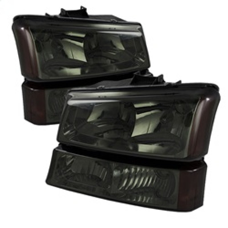 SPYDER 5064523 - Xtune Chevy Silverado 2500HD 03-06 Crystal Headlights w/ Amber Lights Smoke HD-JH-CSIL03-AM-SM-SET