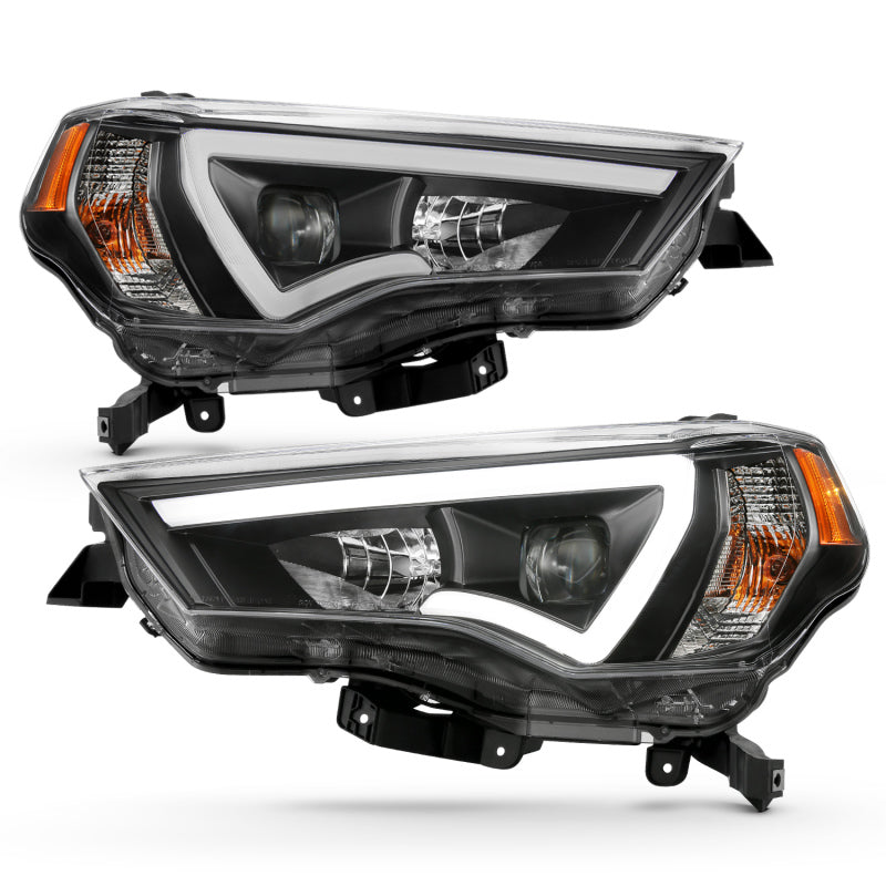 ANZO FITS: 14-18 Toyota 4 Runner Plank Style Projector Headlights Black w/ Amber