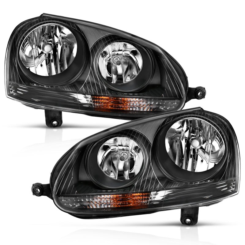 ANZO 121542 -  FITS: 2006-2009 Volkswagen Us Rabbit Crystal Headlight Black (Halogen Only)