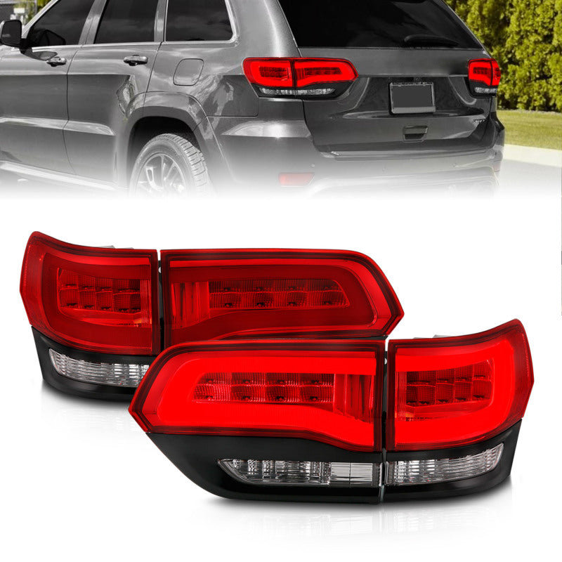 ANZO 311268 FITS 2014-2016 Jeep Grand Cherokee LED Taillights Red/Clear