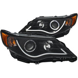 ANZO 121512 FITS: 2012-2013 Toyota Camry Projector Headlights w/ Halo Black