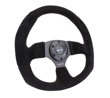 Load image into Gallery viewer, NRG Reinforced Steering Wheel (320mm Horizontal / 330mm Vertical) Black Suede w/Black Stitching - free shipping - Fastmodz
