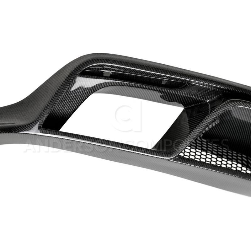 Anderson Composites AC-RL15FDMU-GR FITS 15-16 Ford Mustang R-Style Carbon Fiber Rear Valance (for Quad Tip Exhaust)