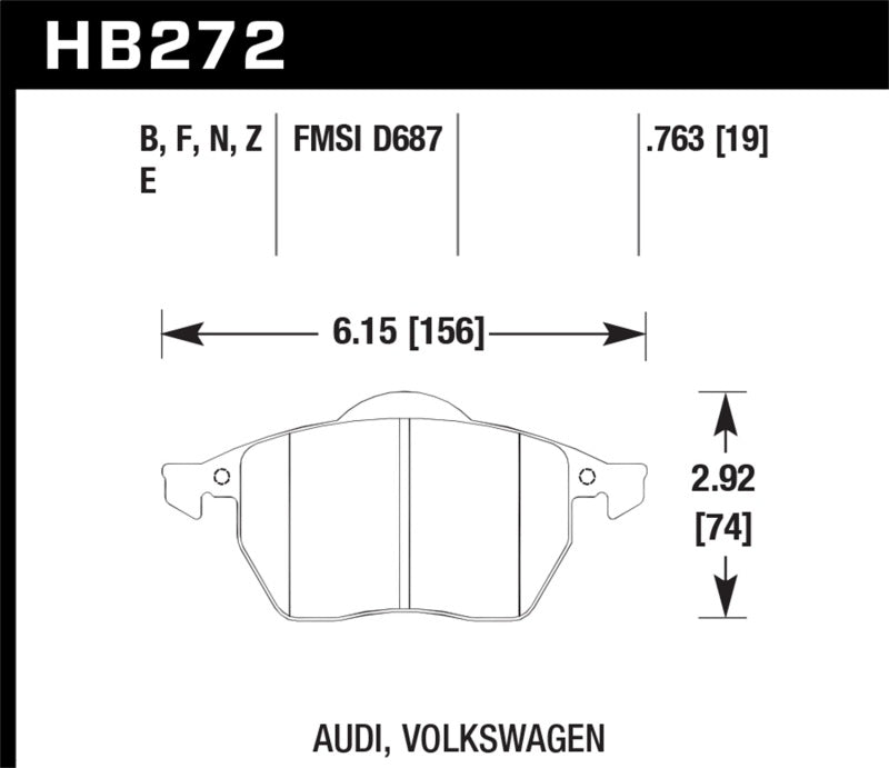 Hawk 00-06 Audi TT/TT Quattro / 96-06 VW (Various) HPS Street Front Brake Pads - free shipping - Fastmodz