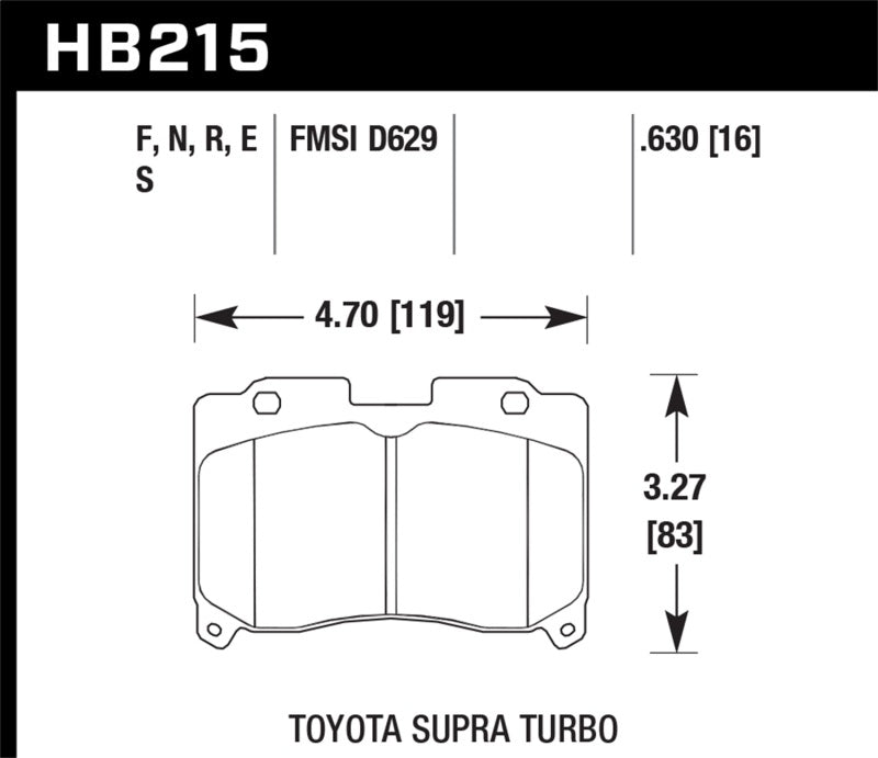 Hawk 93-98 Toyota Supra TT HP+ Street Front Brake Pads - free shipping - Fastmodz