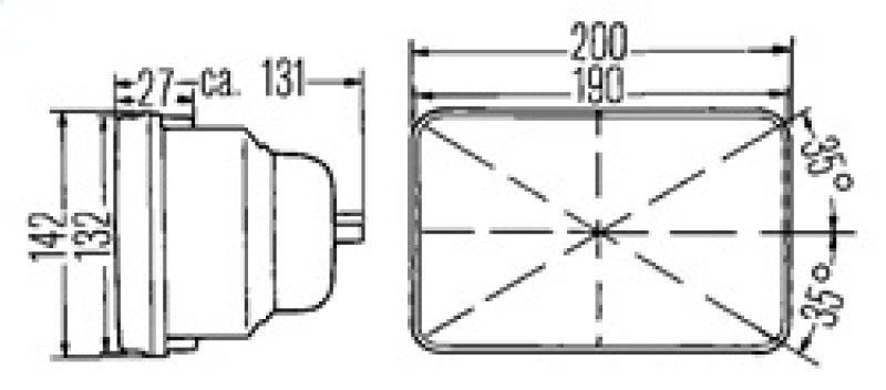 Hella 3427861 - E-Code 5in x 7in H4 Conversion Headlamp Kit