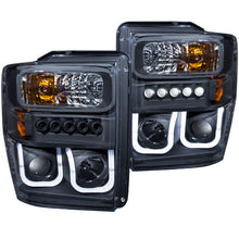 Load image into Gallery viewer, ANZO - [product_sku] - ANZO 2008-2010 Ford F-250 Projector Headlights w/ U-Bar Black - Fastmodz