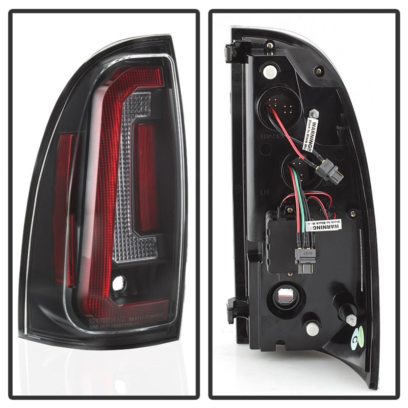 SPYDER 5085467 - Spyder 05-15 Toyota Tacoma LED Tail Lights (Not Compatible w/OEM LEDS)Black ALT-YD-TT05V2-LB-BK