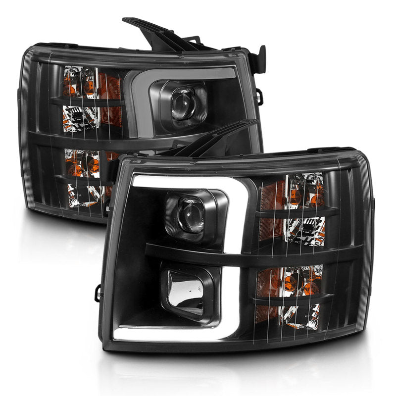 ANZO 111480 -  FITS: 07-13 Chevrolet Silverado 3500 Projector Headlights Black Amber