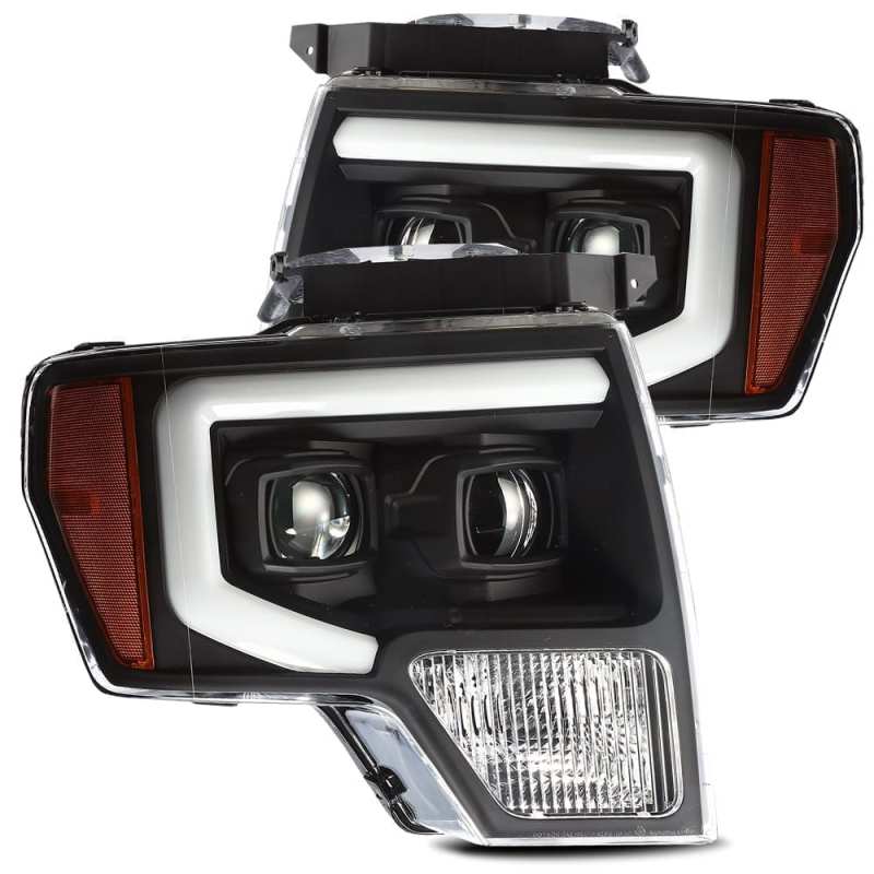AlphaRex 880179 - 09-14 Ford F-150 LUXX LED Proj Headlights Plank Style Black w/Activ Light/Seq Signal/DRL