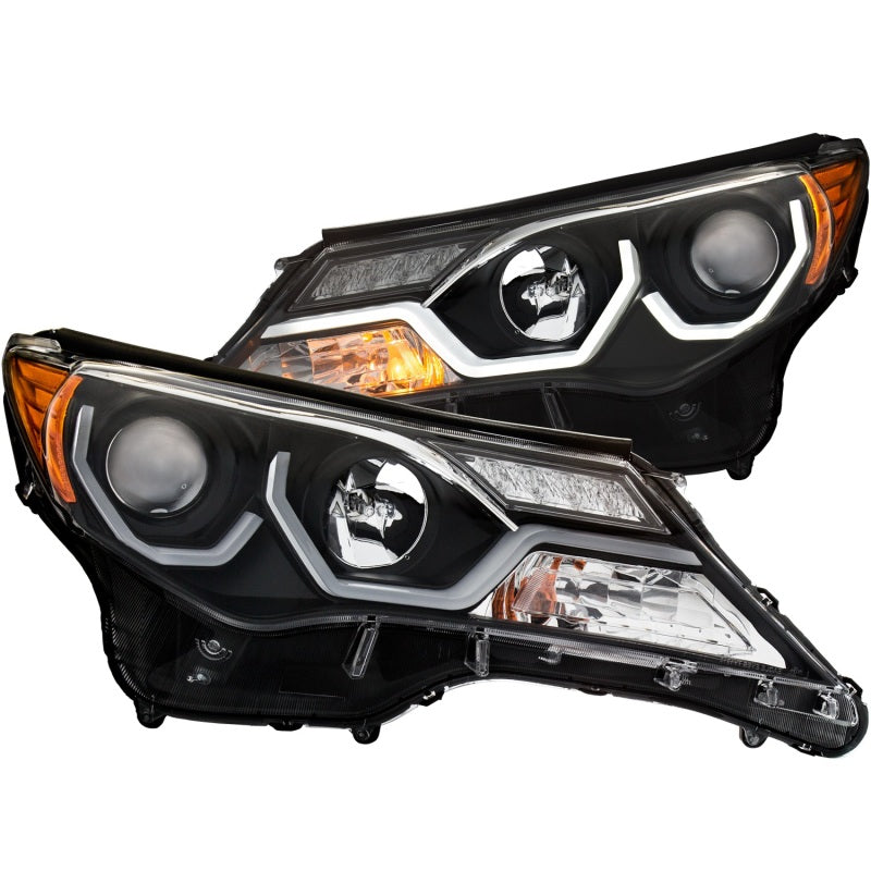 ANZO - [product_sku] - ANZO 2013-2015 Toyota Rav4 Projector Headlights w/ Plank Style Design Black - Fastmodz