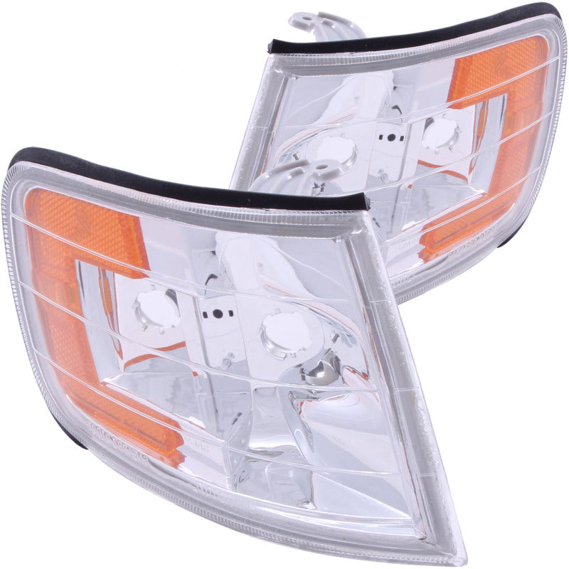 ANZO - [product_sku] - ANZO Corner Lights 1994-1997 Honda Accord Euro Corner Lights Chrome w/ Amber Reflector - Fastmodz