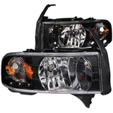 ANZO 111205 FITS 111205 - FITS: 1994-2001 Dodge Ram Crystal Headlights Black w/ LED