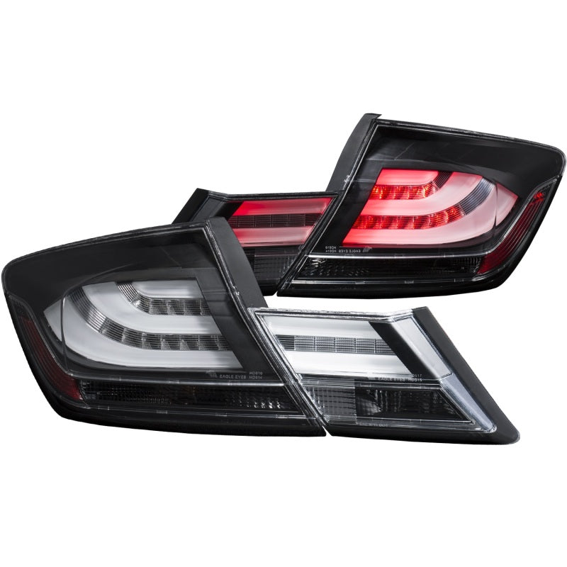 ANZO - [product_sku] - ANZO 2013-2015 Honda Civic LED Taillights Black - Fastmodz