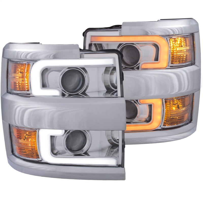 ANZO - [product_sku] - ANZO Projector Headlights 15-17 Chevrolet Silverado 2500HD / 3500HD Chrome w/ Chrome Rim - Fastmodz