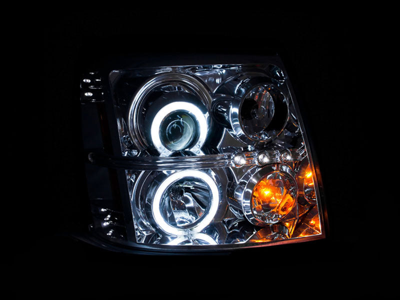 ANZO - [product_sku] - ANZO 2003-2006 Cadillac Escalade Projector Headlights w/ Halo Chrome (CCFL) (HID Compatible) - Fastmodz