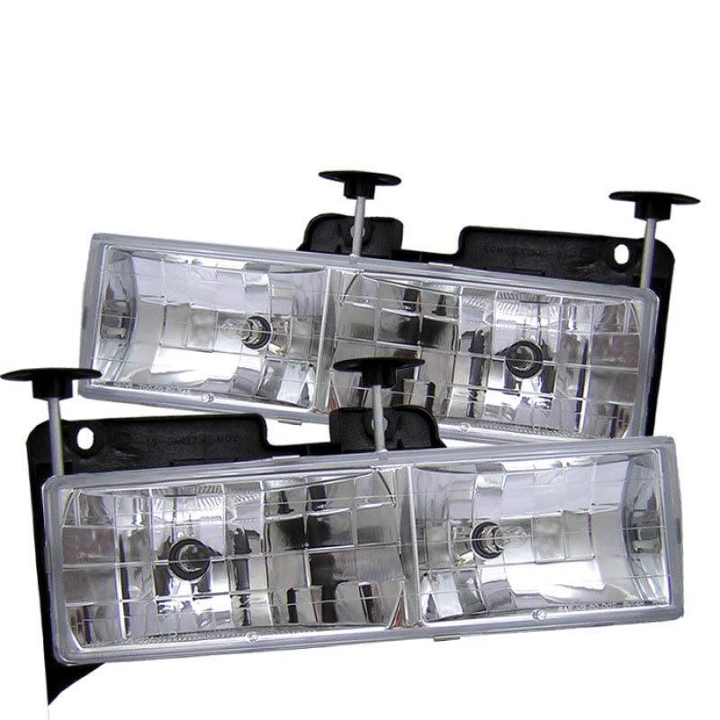 SPYDER 5012388 - Spyder Chevy C/K Series 1500/2500 88-99/Chevy Tahoe 95-99Crystal Glass Headlights Chrm HD-YD-CCK88-C