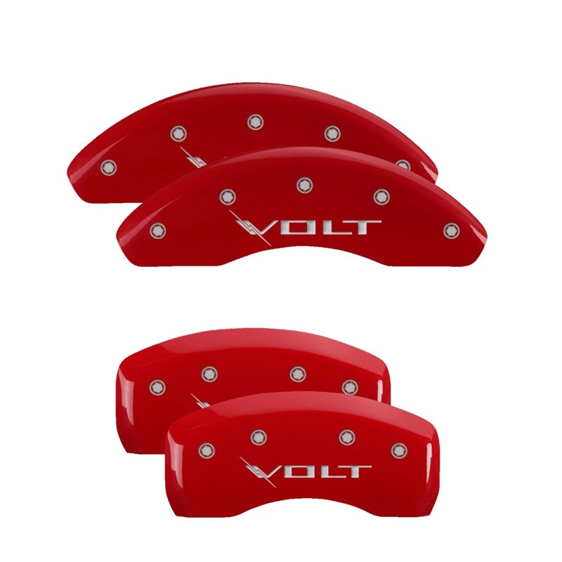 MGP 15201SMGPRD FITS 15201SRD4 Caliper Covers Engraved Front & Rear Red finish silver ch