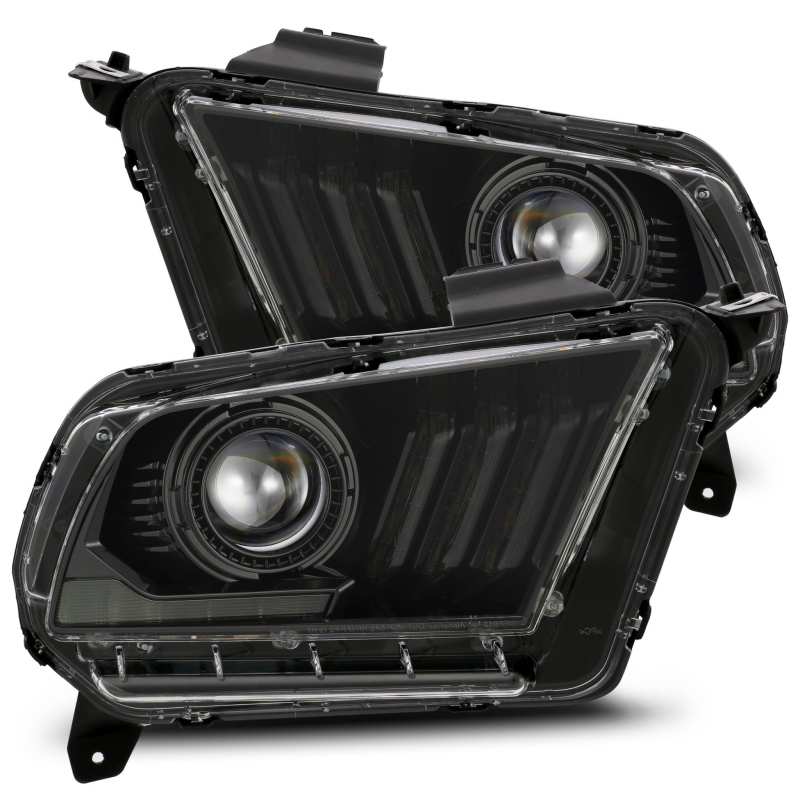 AlphaRex 880118 FITS 10-12 Ford Mustang LUXX LED Proj Headlights Plank Style Alpha Blk w/Activ Light/Seq Signal
