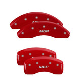 MGP 34208SDNLRD - 4 Caliper Covers Engraved Front & Rear Denali Red finish silver ch