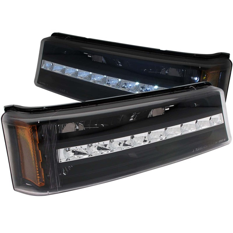 ANZO - [product_sku] - ANZO 2003-2006 Chevrolet Silverado 1500 LED Parking Lights Black w/ Amber Reflector - Fastmodz