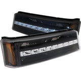 ANZO 511067 FITS: 2003-2006 Chevrolet Silverado 1500 LED Parking Lights Black w/ Amber Reflector