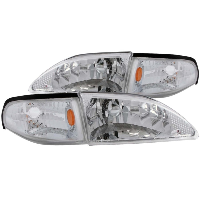 ANZO 121262 -  FITS: 1994-1998 Ford Mustang Crystal Headlights Chrome