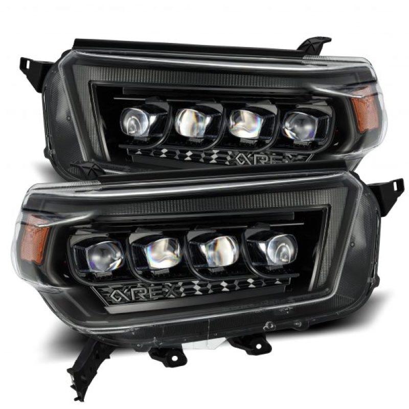 AlphaRex 880758 - 10-13 Toyota 4Runner NOVA LED Proj Headlights Plank Style Alpha Black w/Seq Signal/DRL