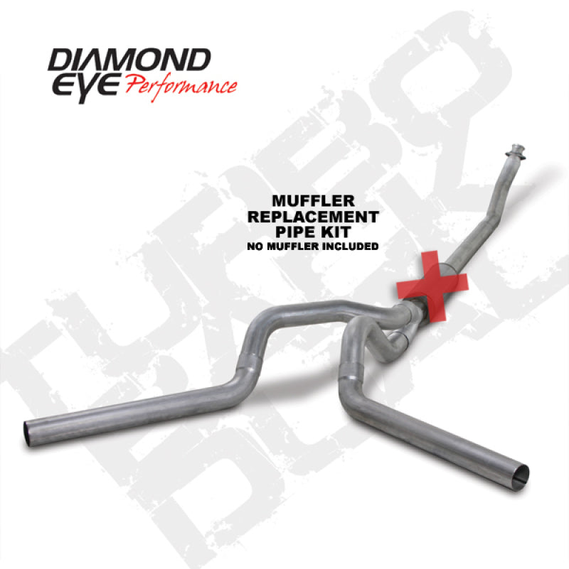 Diamond Eye Performance K4214A-RP - Diamond Eye KIT 4in TB MFLR RPLCMENT PIPE DUAL AL: 94-02 DODGE CUMMINS 5.9L