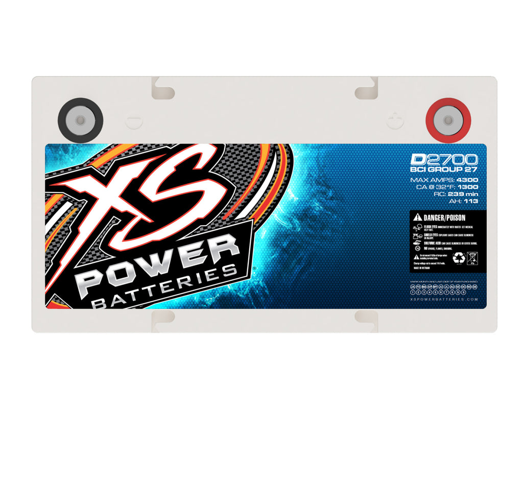 XS Power Batteries 12V AGM D Series Batteries - M6 Terminal Bolts Included 4300 Max Amps