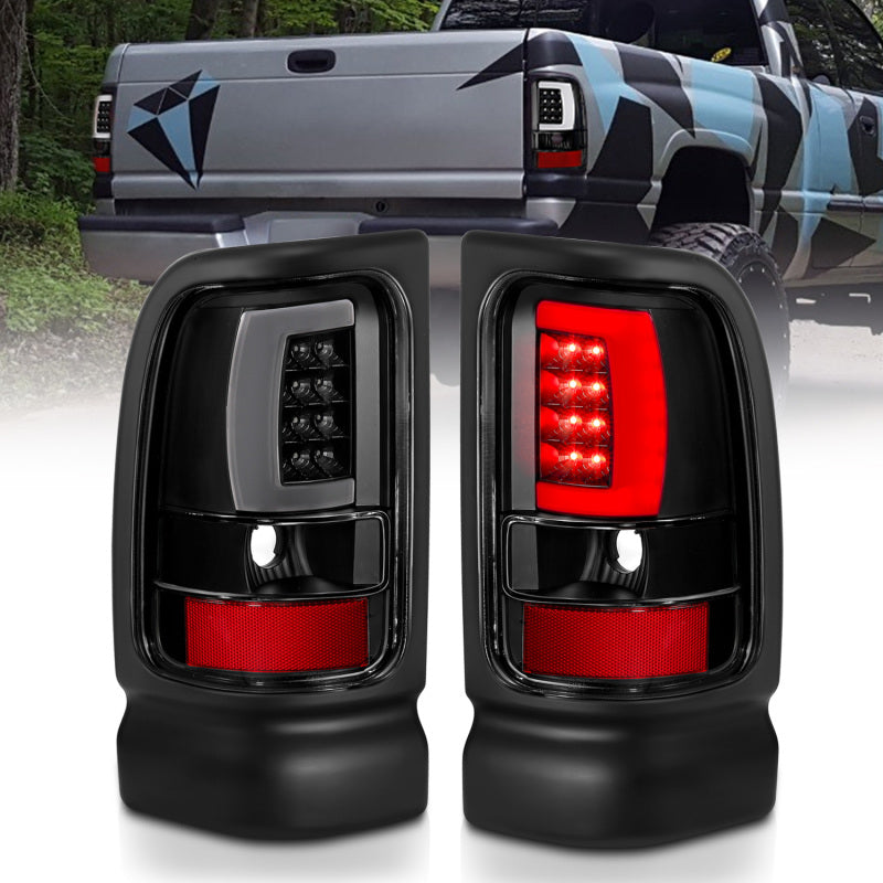 ANZO 311339 -  FITS: 1994-2001 Dodge Ram 1500 LED Taillights Plank Style Black w/Clear Lens