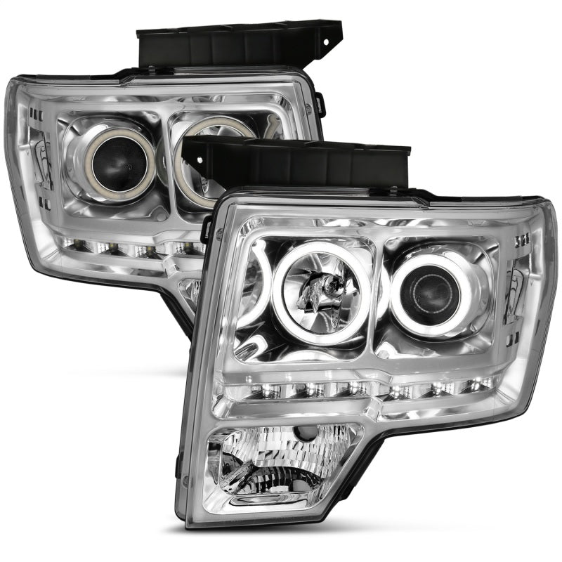 ANZO 111297 -  FITS: 2009-2014 Ford F-150 Projector Headlights w/ Halo Chrome (CCFL) G2