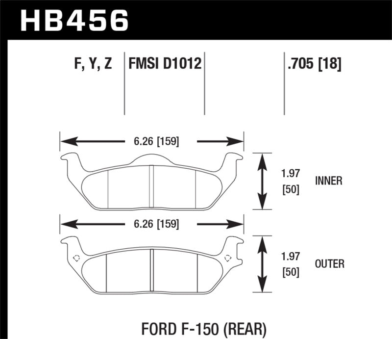 Hawk 04-11 Ford F-150 /  06-08 Lincoln Mark LT Performance Ceramic Rear Street Brake Pads - free shipping - Fastmodz