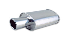 Load image into Gallery viewer, Vibrant 1046 FITS StreetPower Oval Muffler with 4in Round Tip Angle Cut Rolled Edge - 2.5in inlet I.D.